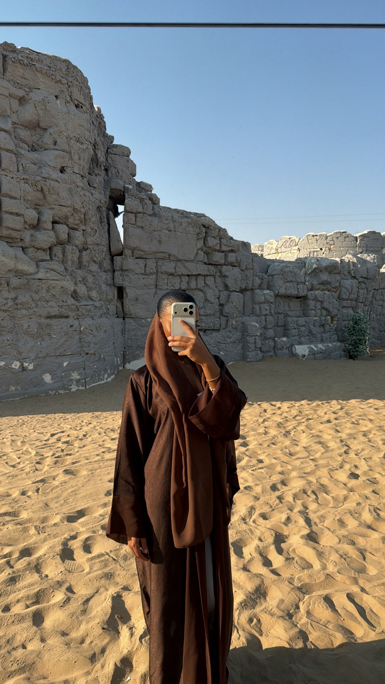 Abaya Marron Chocolat - Ensemble 3 pièces