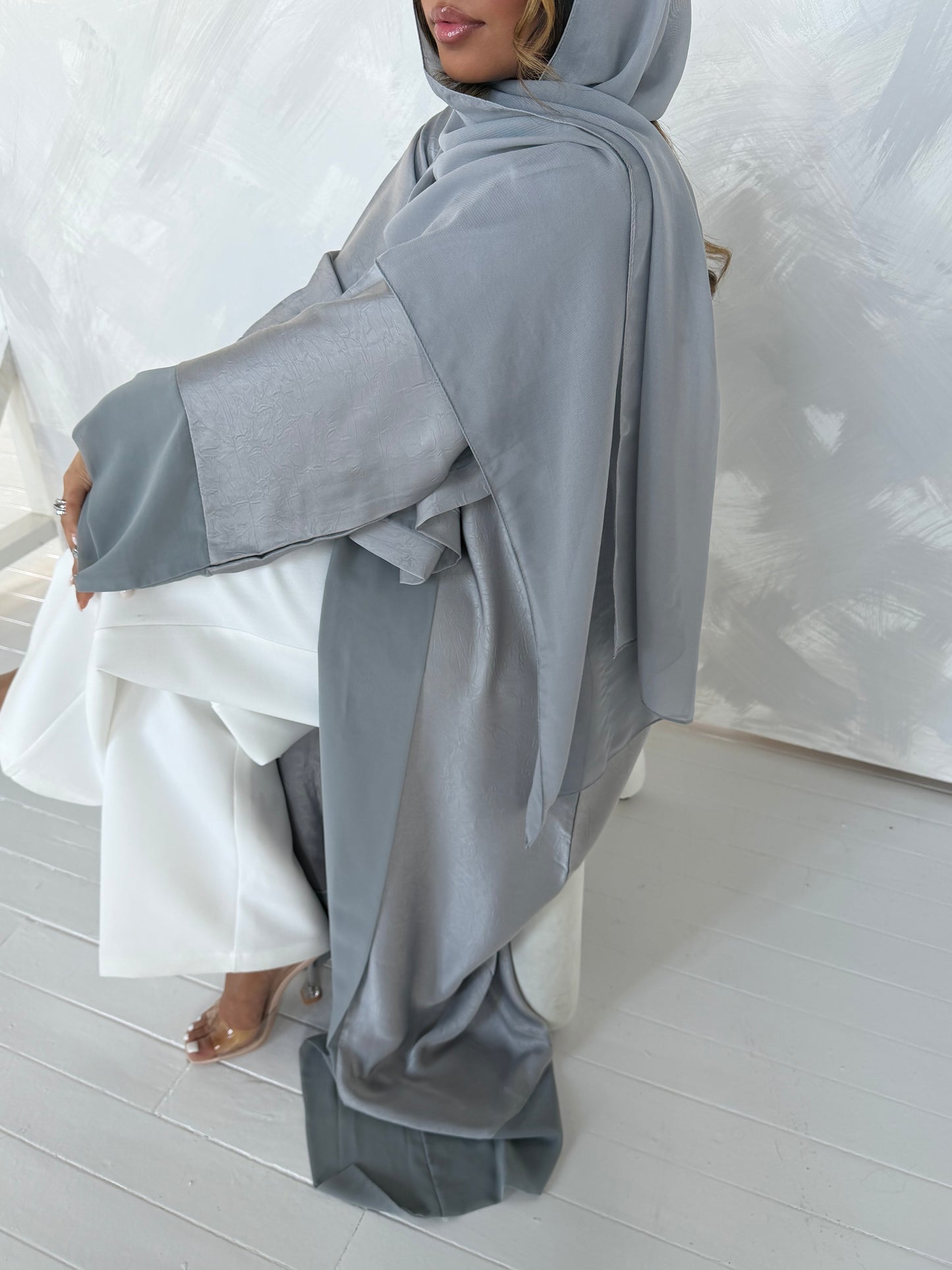 Abaya Grey - Ensemble 3 pièces