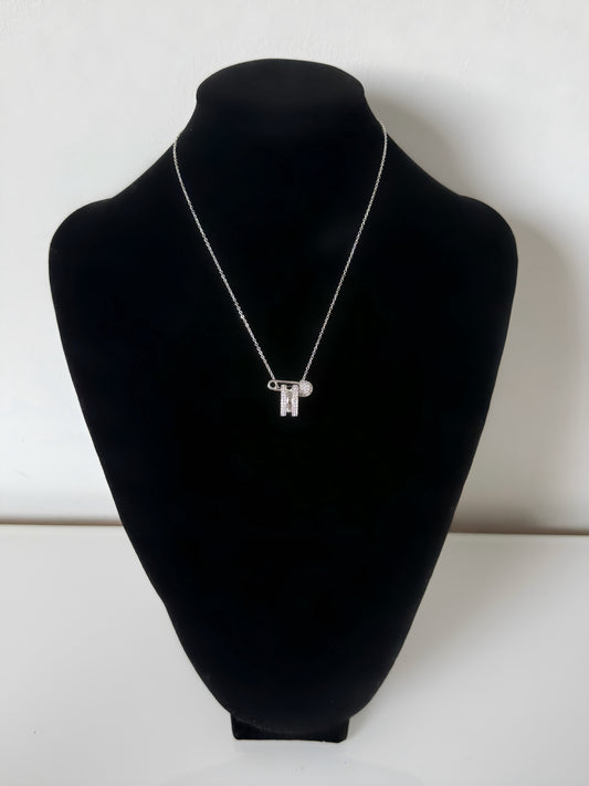 Collier avec pendentif en forme de rondelles empilées avec boucles d’oreilles offertes - Argent