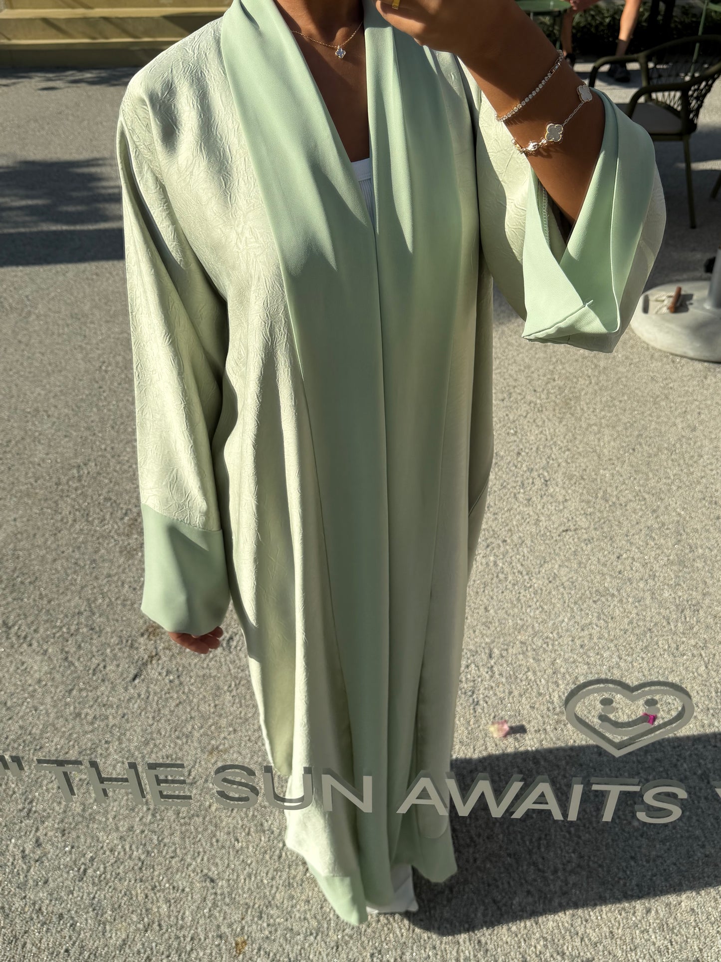 Abaya Vert Sauvage - Ensemble 3 pièces