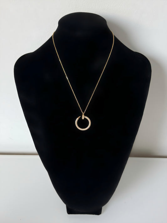 Collier Cercle Doré avec boucles d’oreilles offertes