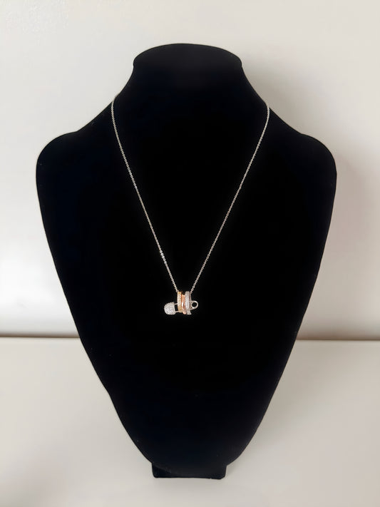 Collier avec pendentif en forme de rondelles empilées - Multicolore