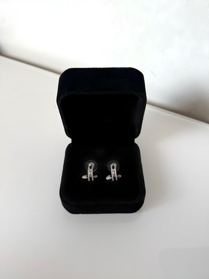 Collier avec pendentif en forme de rondelles empilées avec boucles d’oreilles offertes - Argent